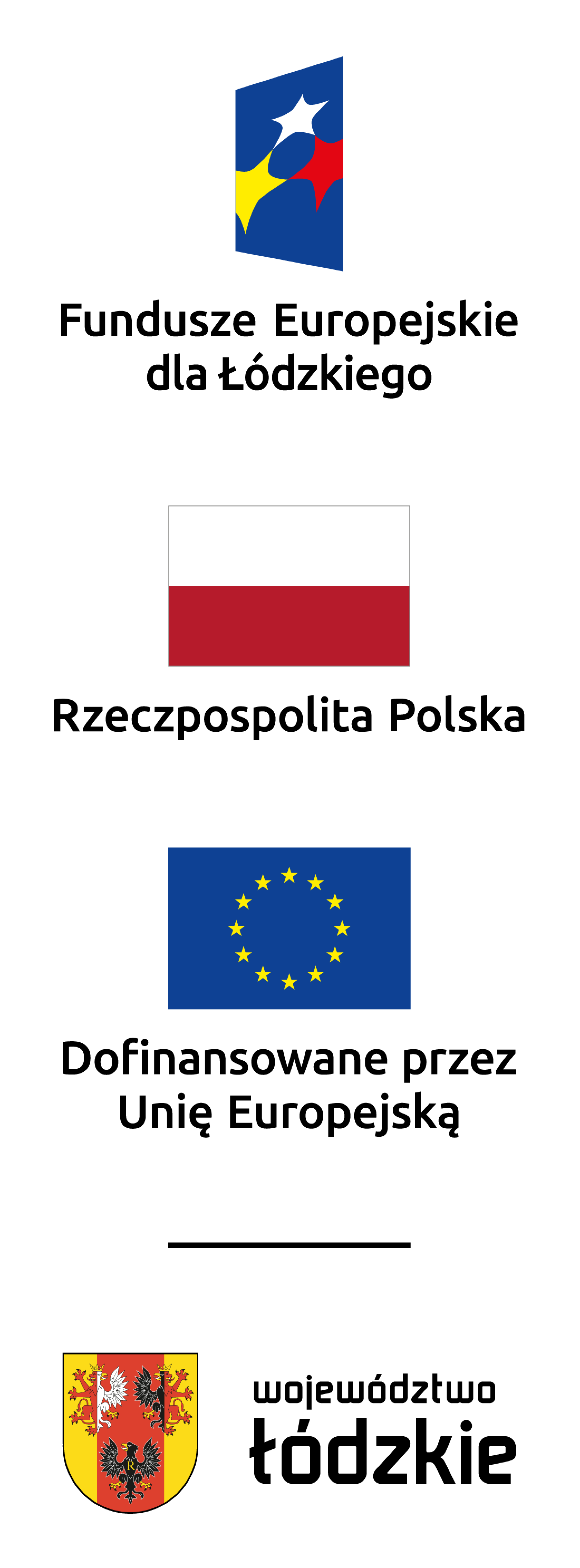 logotypy: Fundusze Europejskie dla Łódzkiego, Rzeczpospolita Polska, Dofinansowane przez Unię Europejską, Województwo Łódzkie